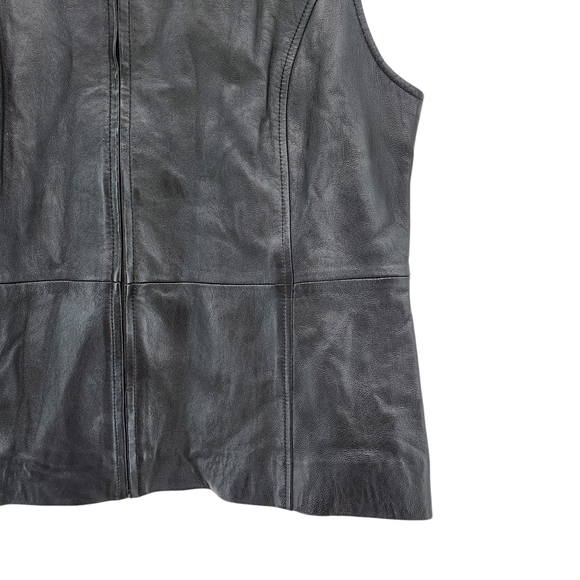 GNW Women's 100% Leather Full Zip Vest Jacket - L - Picture 5 of 6
